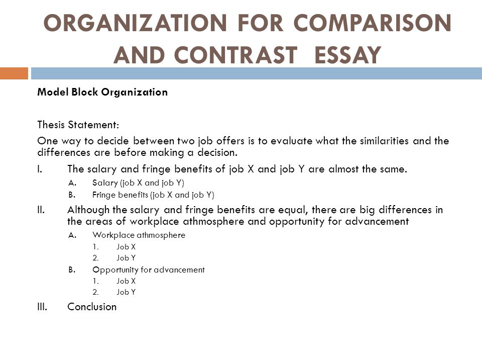 Compare and Contrast Essay Examples